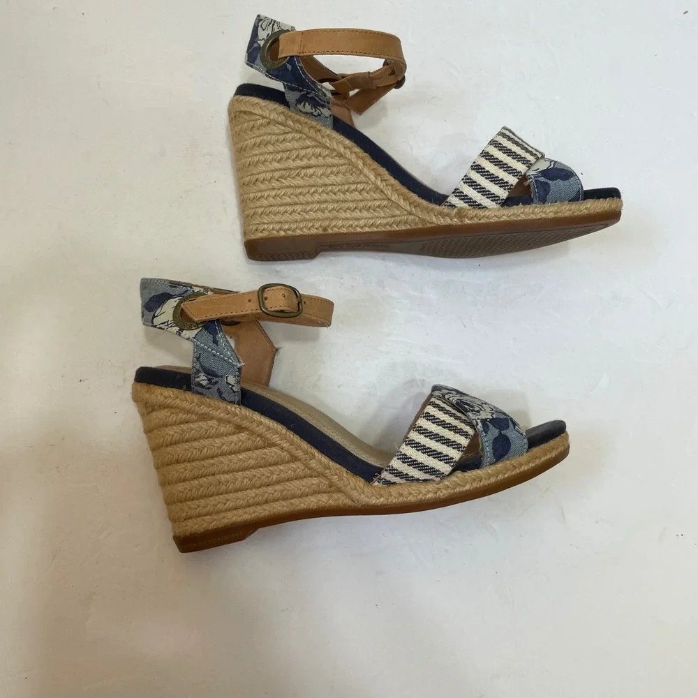 SPERRY‎ TOP SIDER SAYLOR ESPADRILLE WEDGES IN BLUE LIBERTY